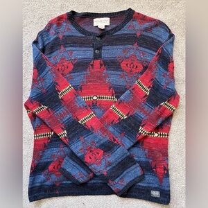 Vintage Ralph Lauren Denim & Supply Cotton Henley Sweater Aztec Southwestern